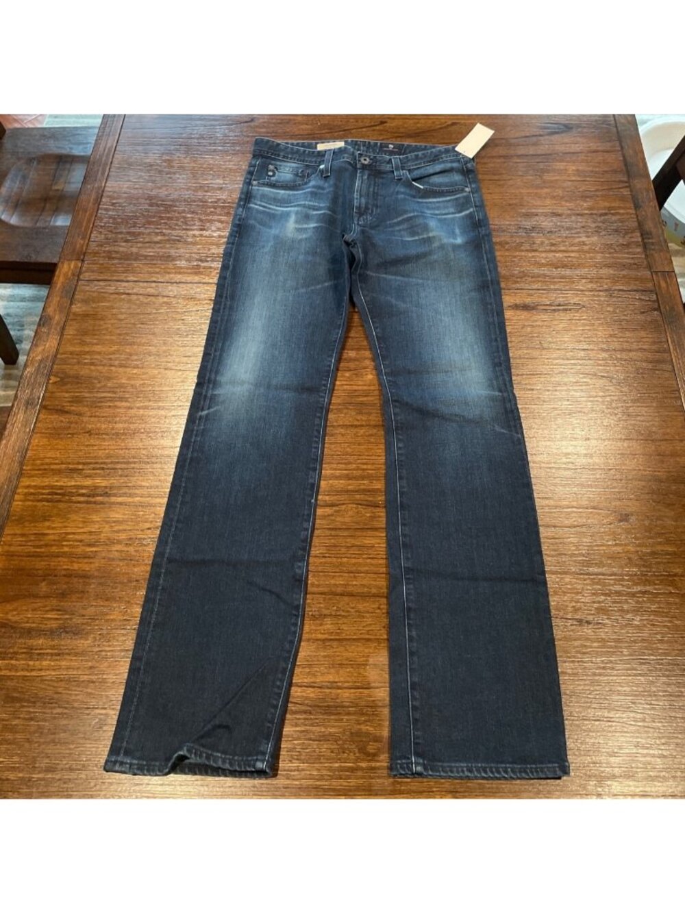 AG Protege Straight Leg Jean Mens 32x33 Medium Dark Blue Faded Stretch Sample